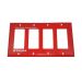 Simplex 4601-9153 Red 4 Gang Plate