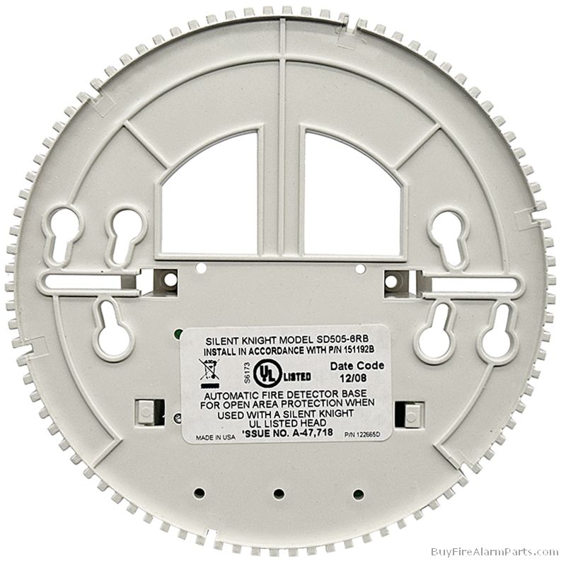 Sgt Kirk Base Rilevatore Fumo Silent Knight SD505-6AB - Usato Ma In Ottime Condizioni, Per Sistemi Antincendio Indirizzabili Base Allarme Antincendio
