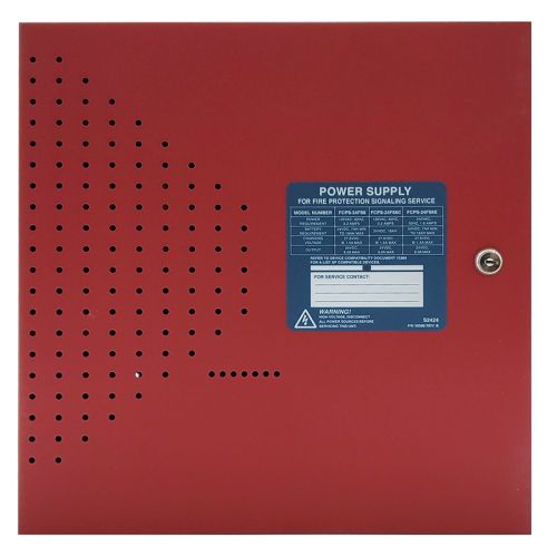 Fire-Lite FCPS-24FS6 Field Charging Power Supply in Red Cabinet 