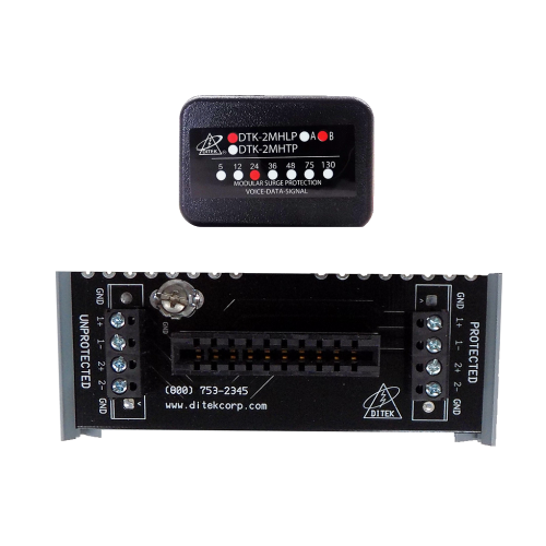 Ditek DTK-2MHLP24BWB 24V Modular Alarm Panel Surge Protector w/ Base